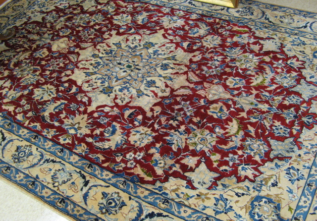 Appraisal: PERSIAN NAIN CARPET Isfahan Province central Iran hand knotted wool