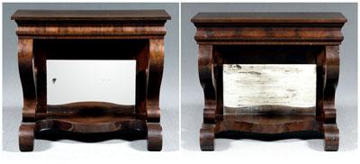 Appraisal: Near pair classical pier tables highly figured mahogany veneers each