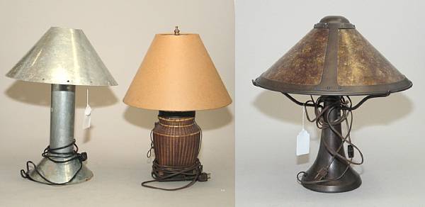 Appraisal: A group of three table lamps second half th century