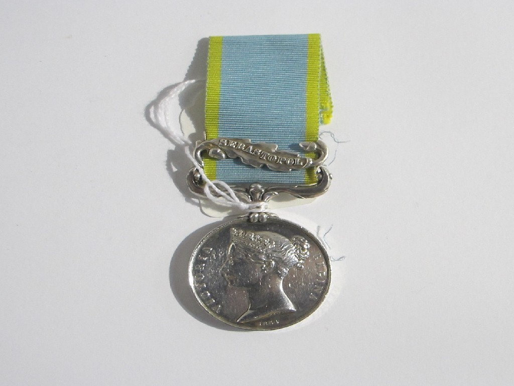 Appraisal: A Crimea medal to Samuel Guscombe Ord HMS Bellerophon with