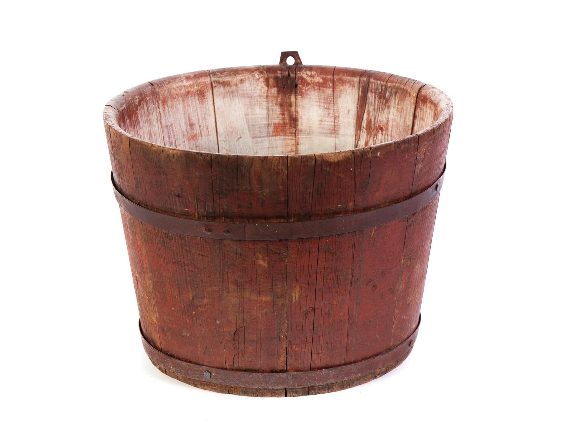 Appraisal: MASSACHUSETTS SAP BUCKET Second half- th century Stave construction with