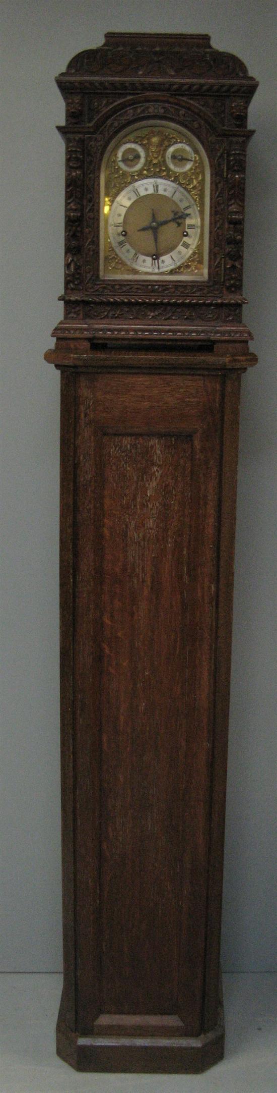 Appraisal: Late th century oak eight day bracket clock profusely carved