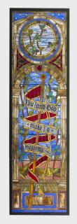 Appraisal: Custom crafted stained glass panel h Leaded stained glass panel