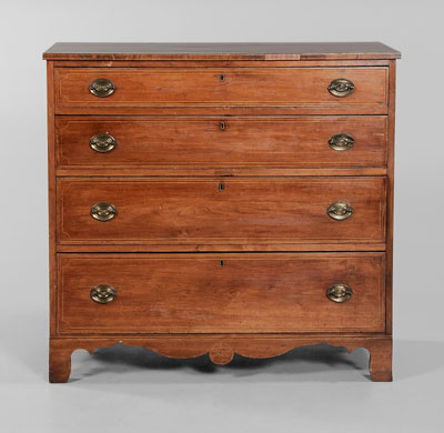 Appraisal: Federal Inlaid Walnut Chest of Drawers attributed to Piedmont North