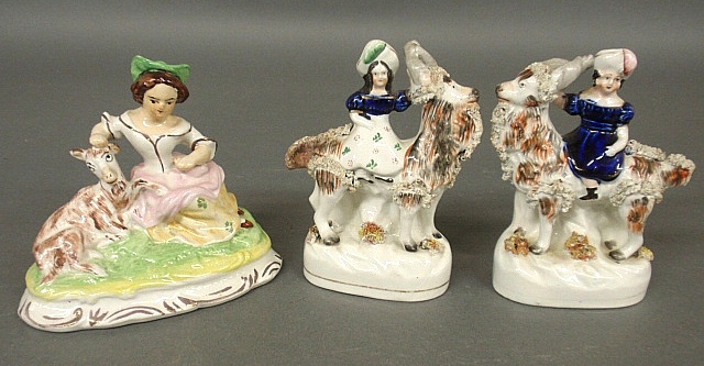 Appraisal: - Pair of Staffordshire figural groups c of the Royal