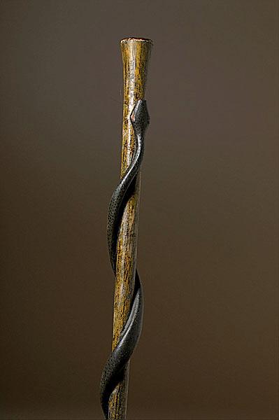 Appraisal: FOLK ART SNAKE CANE American likely Southern ca likely of