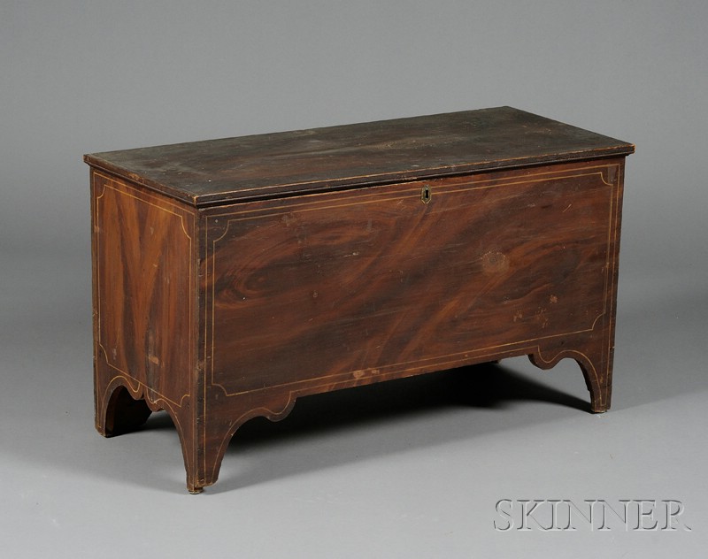 Appraisal: Grain-painted Pine Six-Board Chest probably central Massachusetts early th century