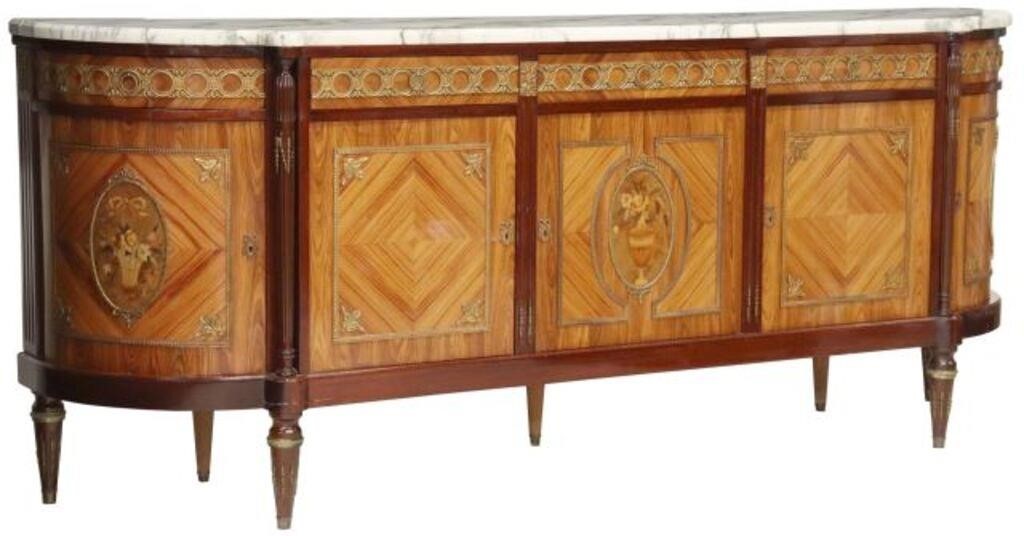 Appraisal: French Louis XVI style matched-veneer sideboard late th c having