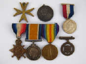 Appraisal: A mixed lot of medals including a WW trio awarded