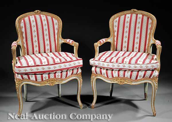 Appraisal: A Pair of Good Antique Louis XV-Style Carved Giltwood and