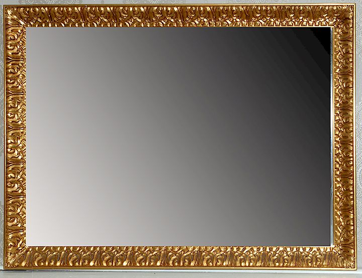 Appraisal: Over Mantle Mirror A carved wood and gold leafed mirror