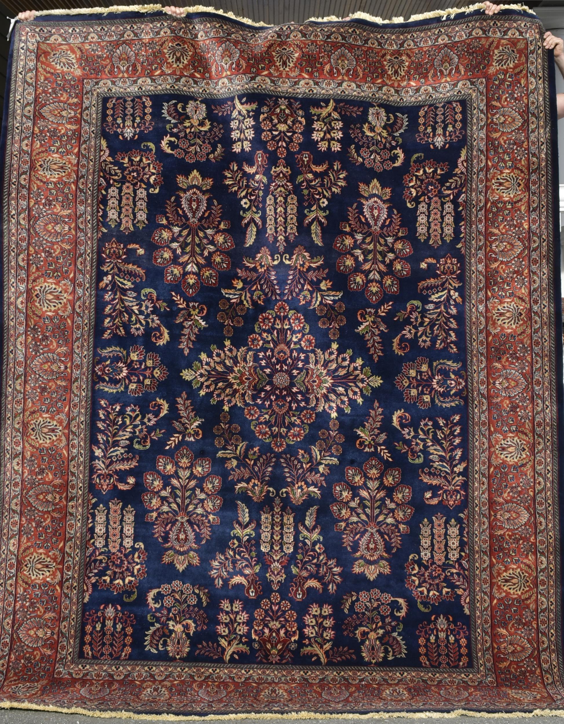 Appraisal: CONTEMPORARY BLUE SAROUK ORIENTAL RUG A fine modern room size