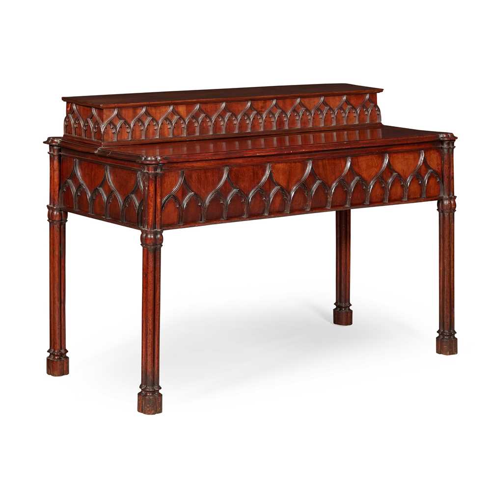 Appraisal: LATE REGENCY MAHOGANY GOTHIC REVIVAL SERVING TABLE EARLY TH CENTURY