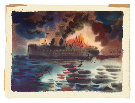 Appraisal: GEORGE GROSZ The Burning of the Ship the Morro Castle