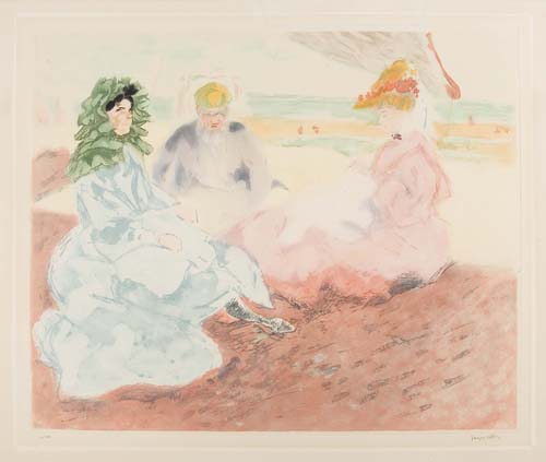 Appraisal: JACQUES VILLON Sous la Tente Sur la Plage Blonville Color