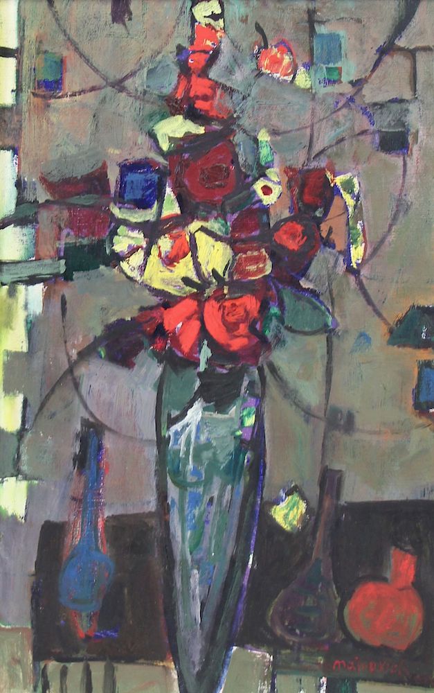 Appraisal: ZVI MAIROVICH ISRAELI - Oil on Canvas Floral Still Life