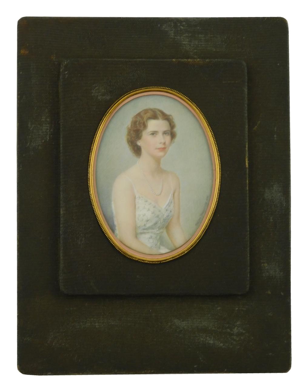 Appraisal: MINIATURE Young woman oval support signed and dated center right