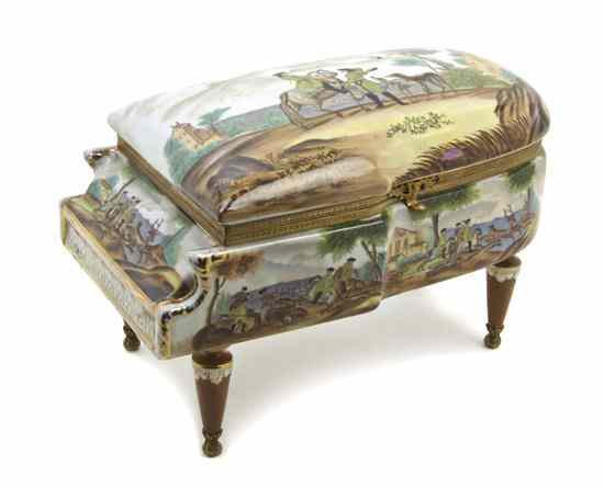 Appraisal: A Continental Gilt Metal Mounted Porcelain Table Casket in the