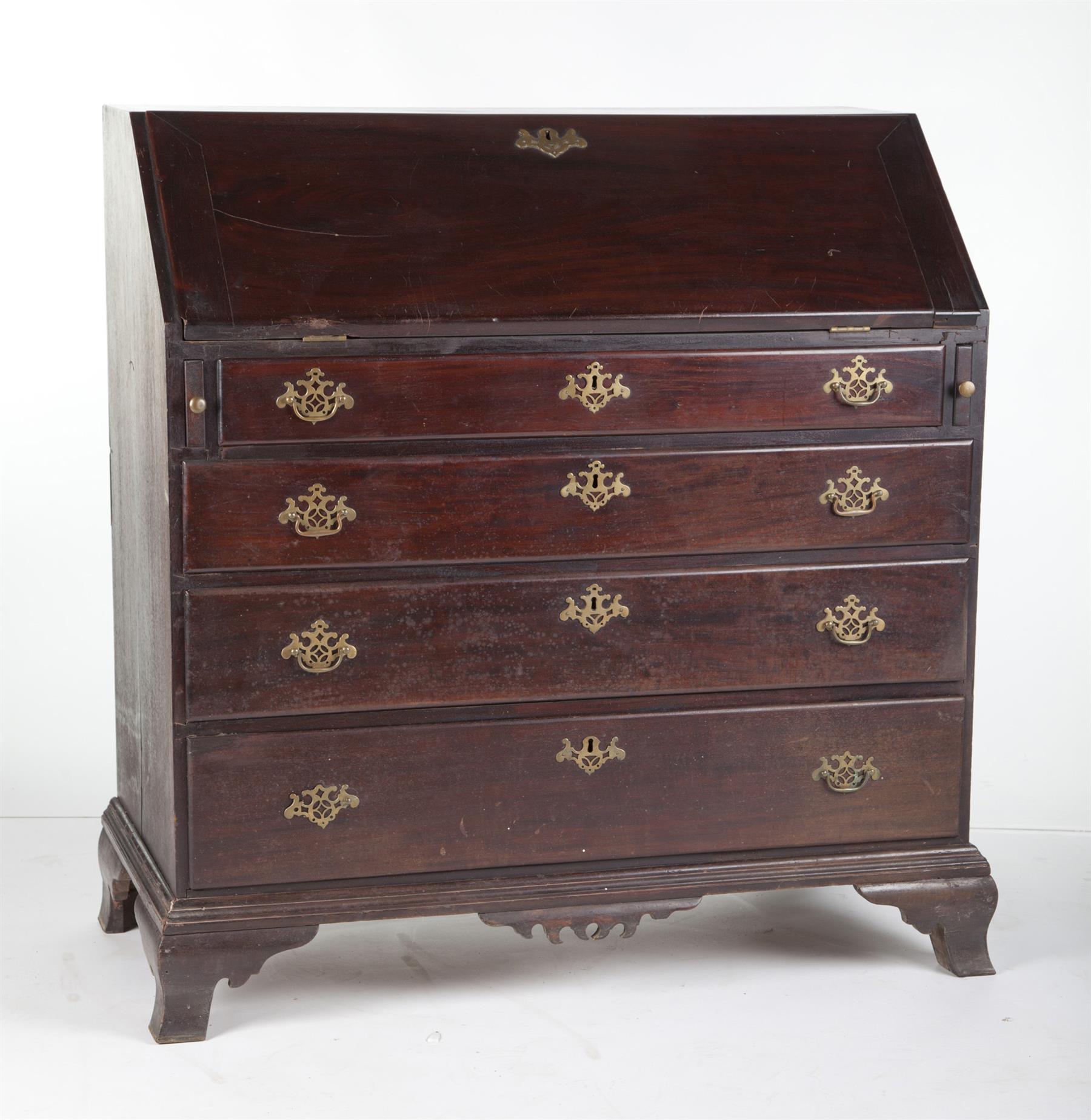 Appraisal: AMERICAN CHIPPENDALE SLANT FRONT DESK Second half- th century mahogany