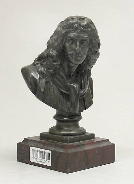 Appraisal: A patinated bronze bust Francois-Marie Arouet pen name Voltaire -