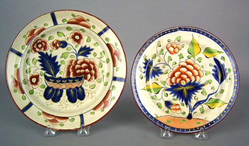 Appraisal: Gaudy Dutch plate th c in the war bonnet pattern