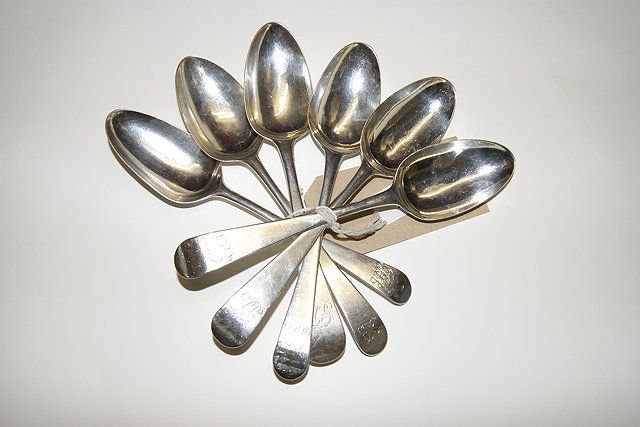 Appraisal: A SET OF THREE OLD ENGLISH PATTERN SILVER TABLE SPOONS