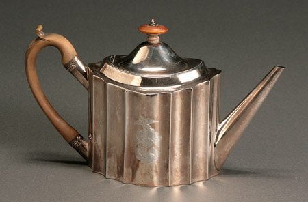 Appraisal: George III Silver Teapot Peter and Ann Bateman London Having