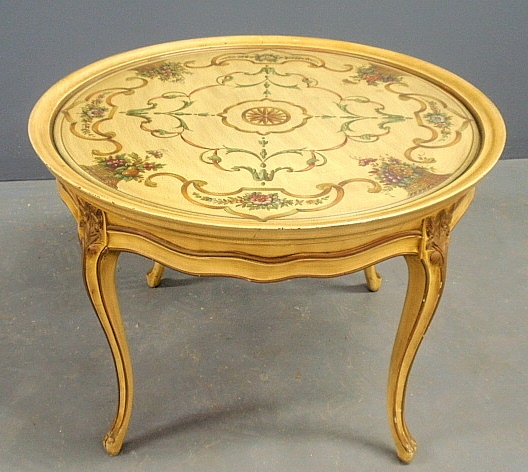 Appraisal: - French Louis XVI style round coffee table the top