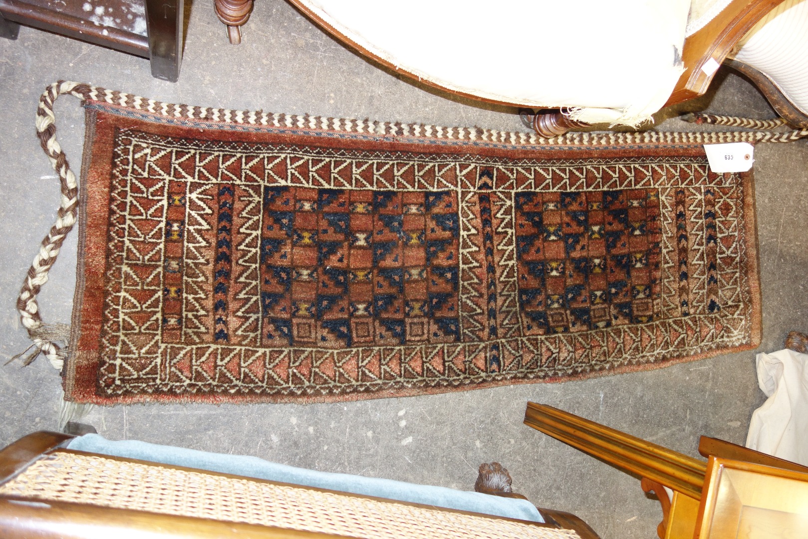 Appraisal: A Turkman torba cm x cm a Belouch prayer rug