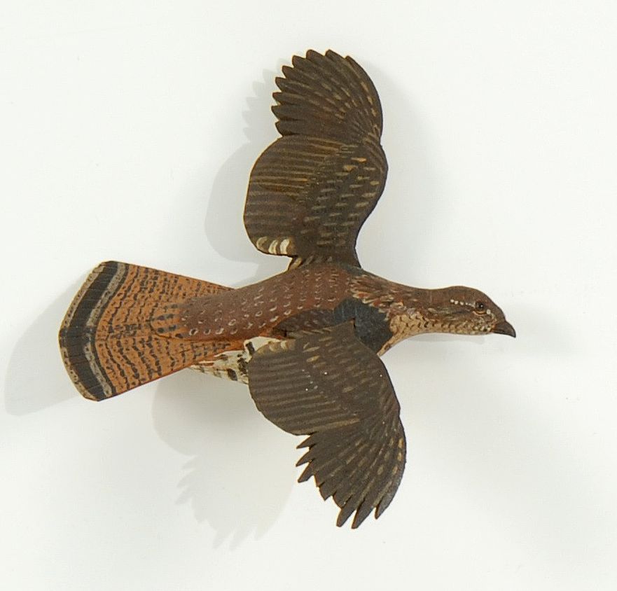 Appraisal: MINIATURE FEMALE RUFFED GROUSE In flying form By A J