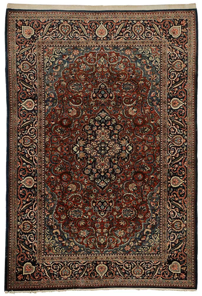 Appraisal: Kashan Rug Persia early th century typical central medallion on