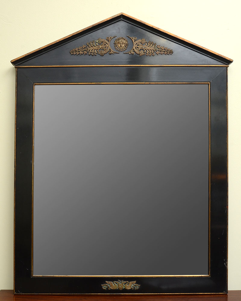 Appraisal: Empire Style Metal-Mounted Ebonized Mirror x in From the Estate