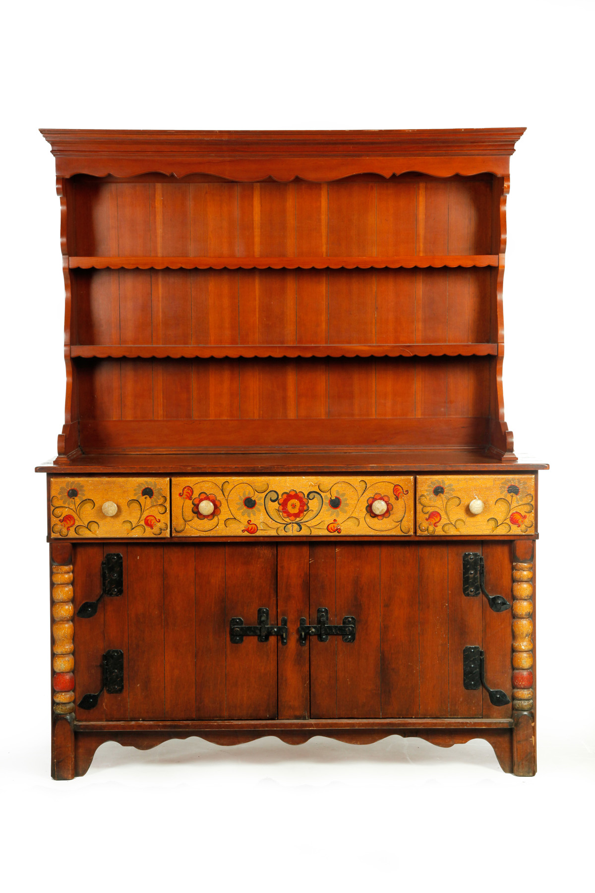 Appraisal: CALIFORNIA RANCHO DECORATED CUPBOARD OR HUTCH BY MONTEREY Branded for