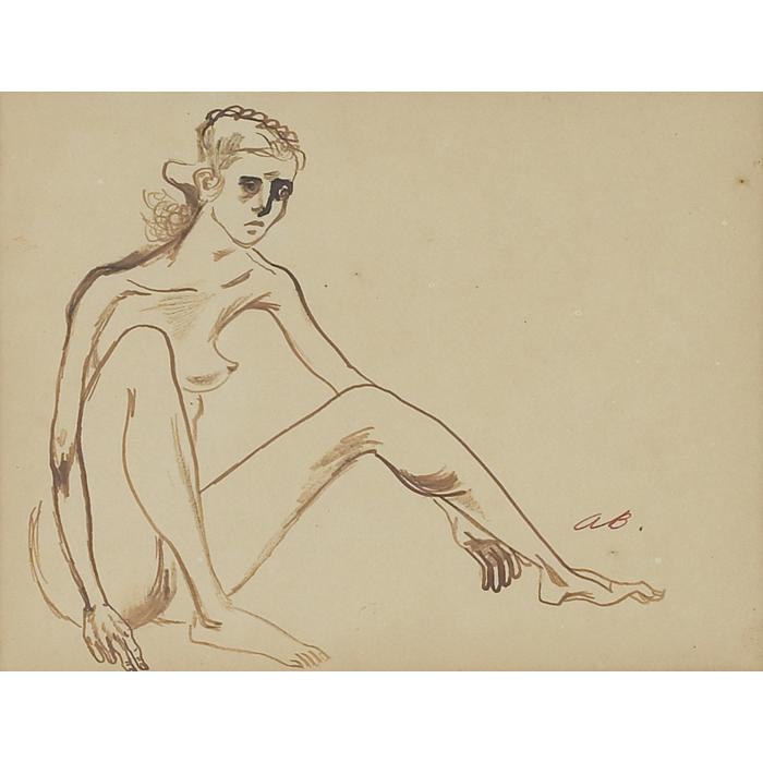 Appraisal: Aaron Bohrod American - ''Nude Seated '' c ink on