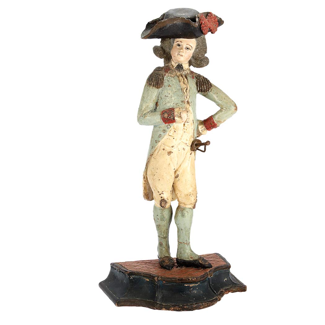 Appraisal: French Painted Terra Cotta Figure of a Dandy th Century