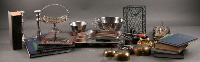 Appraisal: Group lot of assorted cookware books decorative accessories boxes total