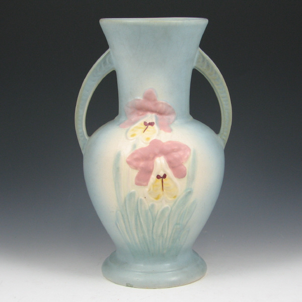 Appraisal: Hull Orchid - Vase Orchid vase in blue Faintly marked