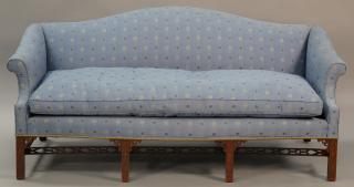 Appraisal: Margolis Chinese Chippendale style sofa with camel back and pierced