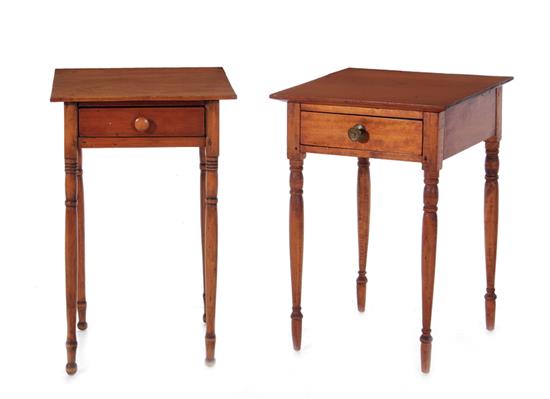 Appraisal: American pine side tables th century H W D and