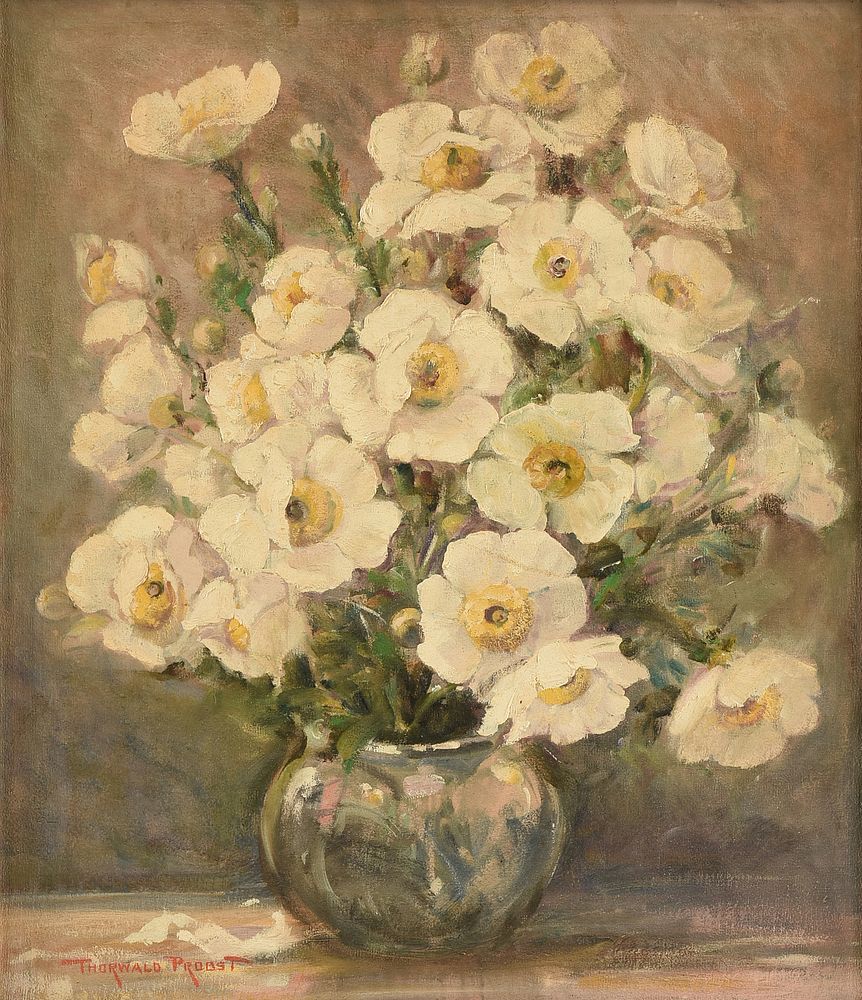 Appraisal: THORWALD PROBST American - A PAINTING Matilija Poppies THORWALD PROBST