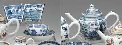 Appraisal: Group of Staffordshire blue transferware table items th century Including