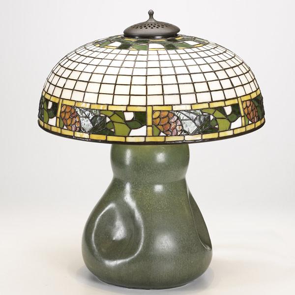 Appraisal: HAMPSHIREBIGELOW KENNARDTable lamp with pinecone shadeStamped Bigelow Kennard Bigelow Studios