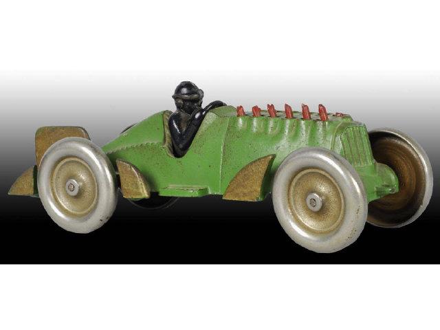 Appraisal: Cast Iron Hubley Exhaust Flame Racer Car Toy Description Green