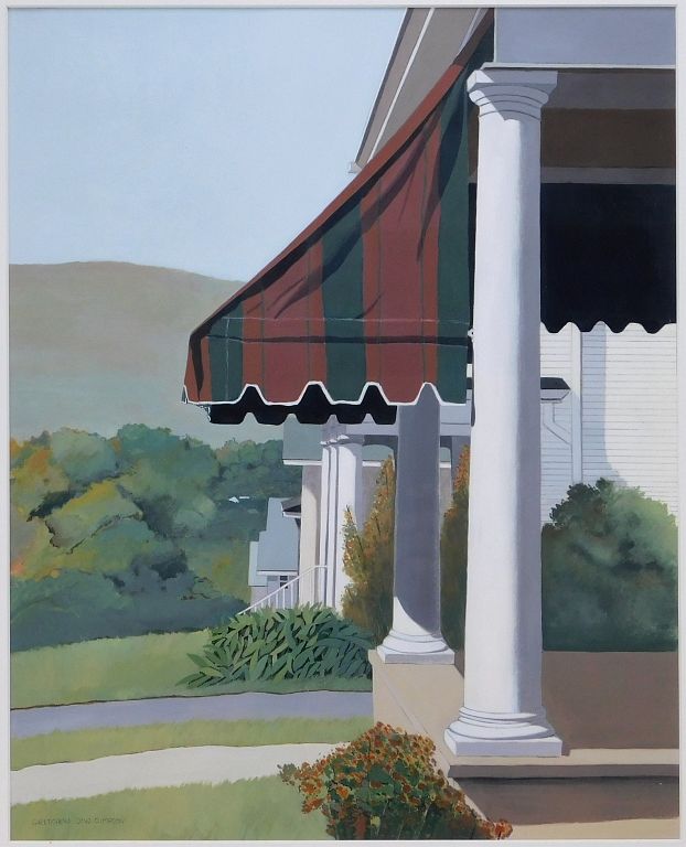 Appraisal: Gretchen Dow Simpson Photo Realist Porch Painting Rhode Island b