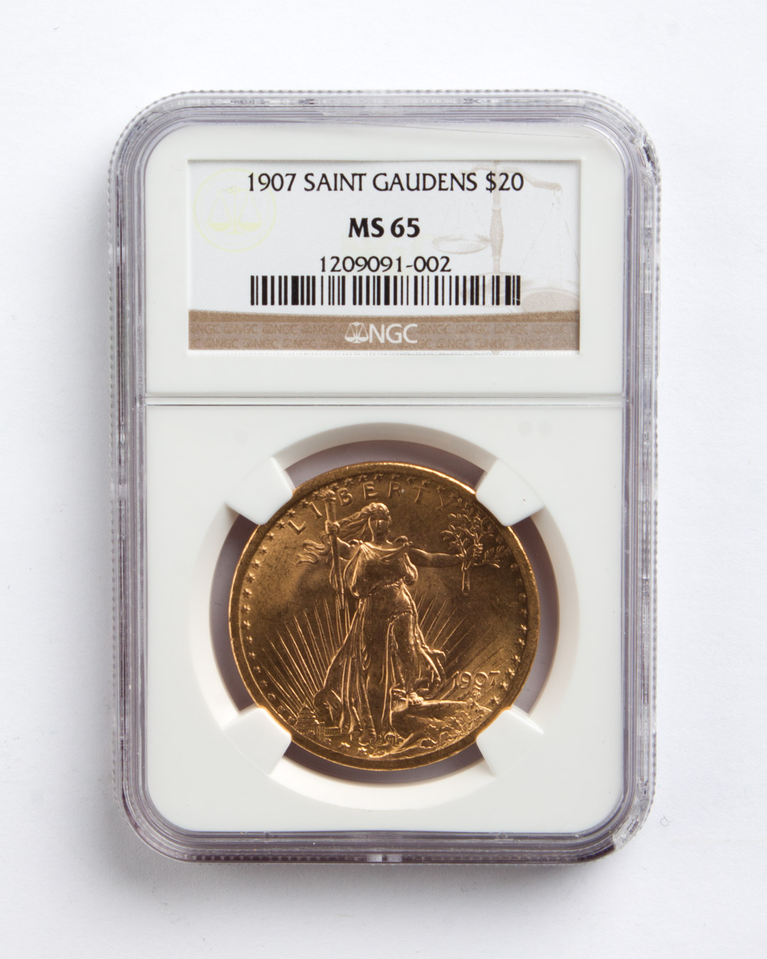 Appraisal: United States St Gaudens type gold MS- in NGC holder