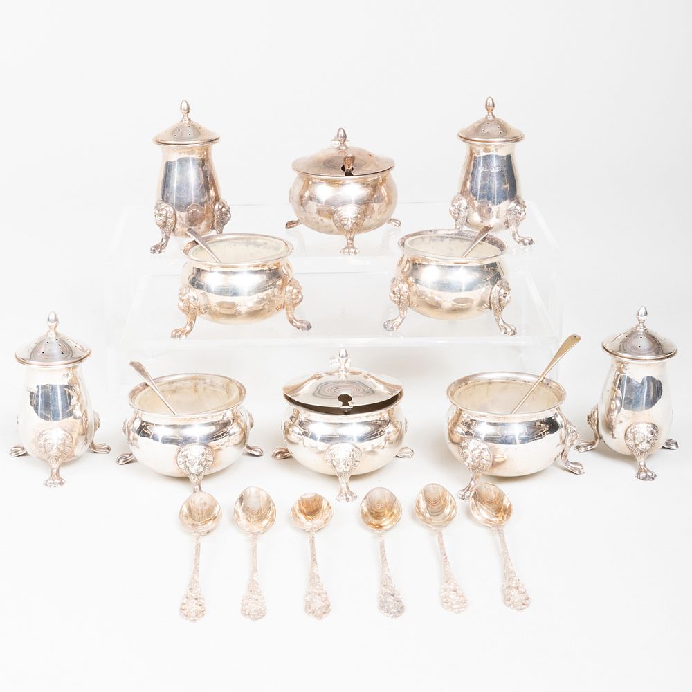 Appraisal: Two Sets of English Condiment Wares and a Set of