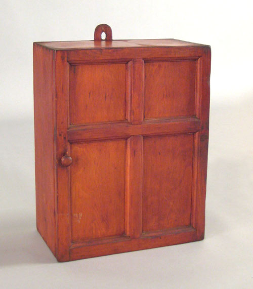 Appraisal: Pennsylvania pine hanging spice cabinet inscribed Skippack Township Montgomery County