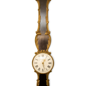 Appraisal: A French Empire Style Ebonized and Parcel Gilt Banjo Clock