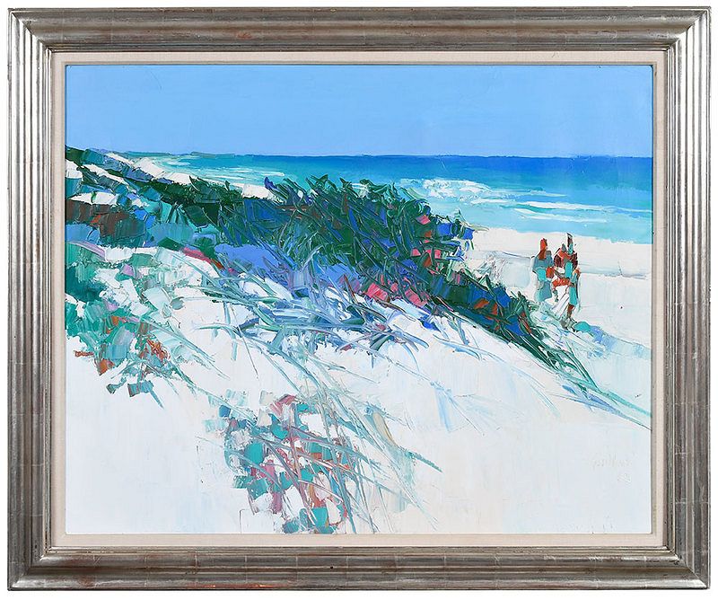 Appraisal: Nicola Simbari Italian - Figures on a Beach signature in