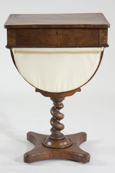 Appraisal: American Sewing Stand mid th c probably PA mahogany and